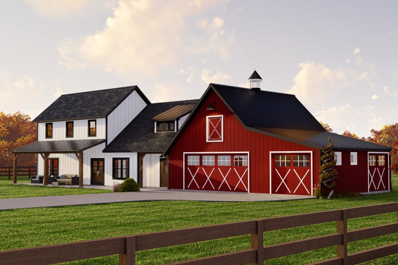 Barndominium Style House Plan - 3 Beds 2.5 Baths 2400 Sq/Ft Plan #1064 ...