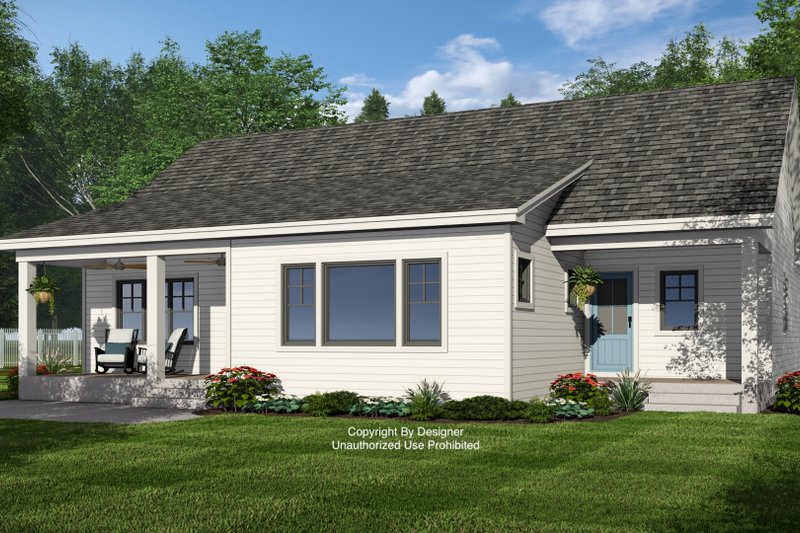 House Design - Exterior - Rear Elevation 1 for Beach House Plan #51-1396 - 3 bed, 2.5 bath