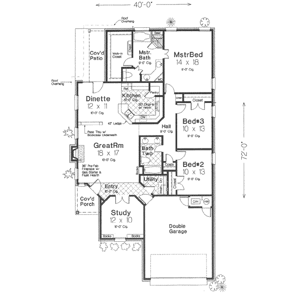 European Floor Plan - Main Floor Plan #310-303