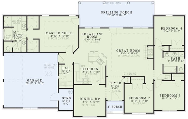 Architectural House Design - Traditional Floor Plan - Main Floor Plan #17-541
