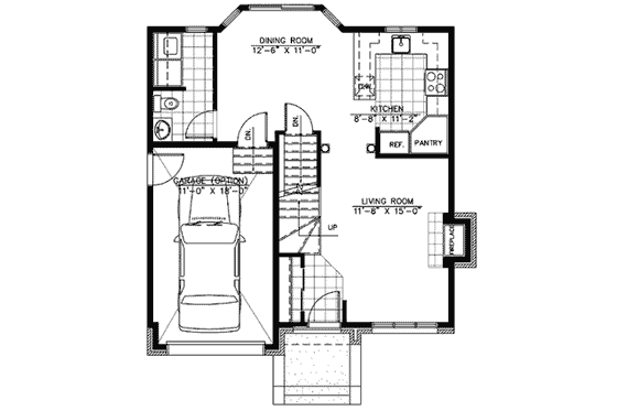 Floor Plan - Main Floor for European House Plan #138-274 - 3 bed, 1.5 bath