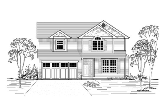 Exterior - Front Elevation for Craftsman House Plan #53-509 - 3 bed, 2.5 bath