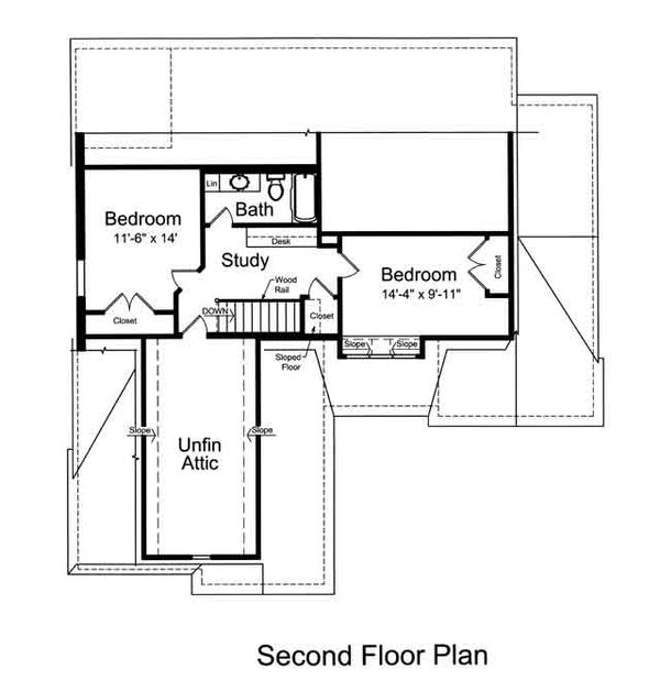Farmhouse Floor Plan - Upper Floor Plan #46-489