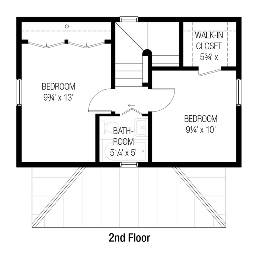 Cottage Style House Plan 2 Beds 1.5 Baths 750 Sq/Ft Plan