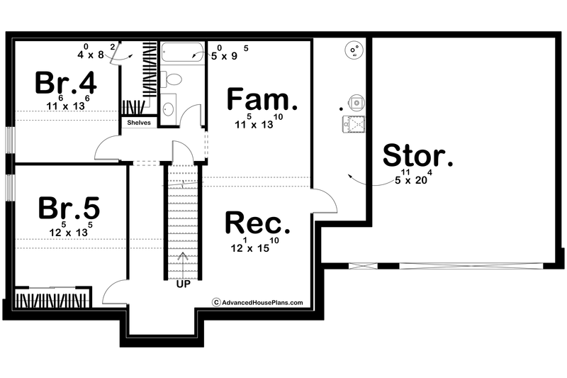 Home Plan - Floor Plan - Lower Floor for Modern House Plan #455-343 - 3 bed, 2.5 bath