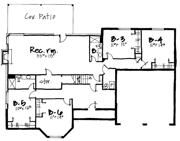 Traditional Floor Plan - Lower Floor Plan #308-209