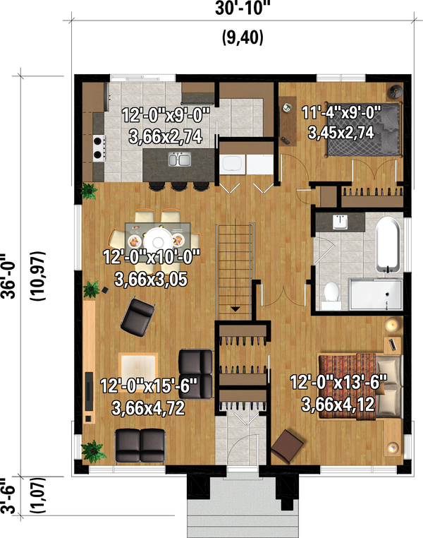 House Blueprint - Prairie Floor Plan - Main Floor Plan #25-4940