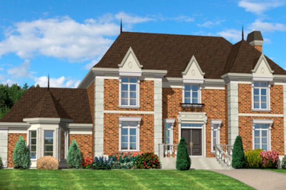 Exterior - Front Elevation for European House Plan #138-241 - 4 bed, 2.5 bath
