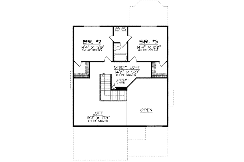 Home Plan - Floor Plan - Upper Floor for Traditional House Plan #70-662 - 3 bed, 2.5 bath