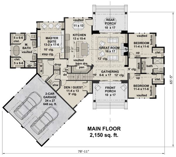 Farmhouse Floor Plan - Main Floor Plan #51-1135