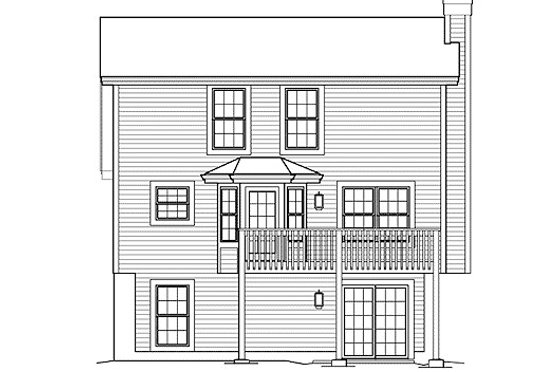 Exterior - Rear Elevation for Traditional House Plan #57-401 - 2 bed, 1.5 bath