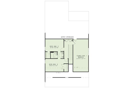 Floor Plan - Upper Floor for Bungalow House Plan #17-2407 - 3 bed, 3 bath
