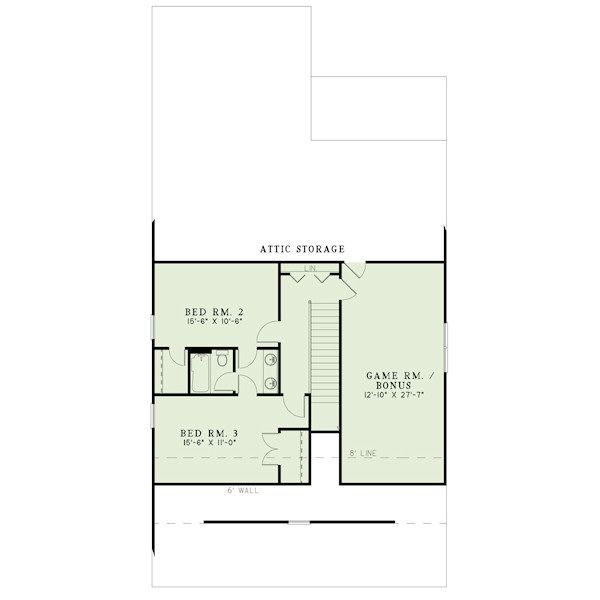 Bungalow Floor Plan - Upper Floor Plan #17-2407