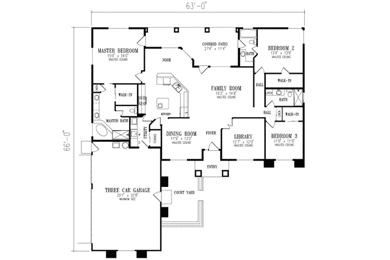Dream House Plan - Floor Plan - Main Floor for Traditional House Plan #1-479 - 3 bed, 3 bath