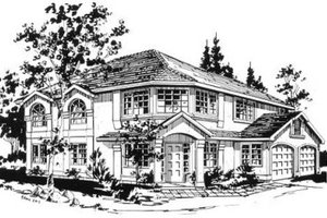 European Exterior - Front Elevation Plan #18-9146