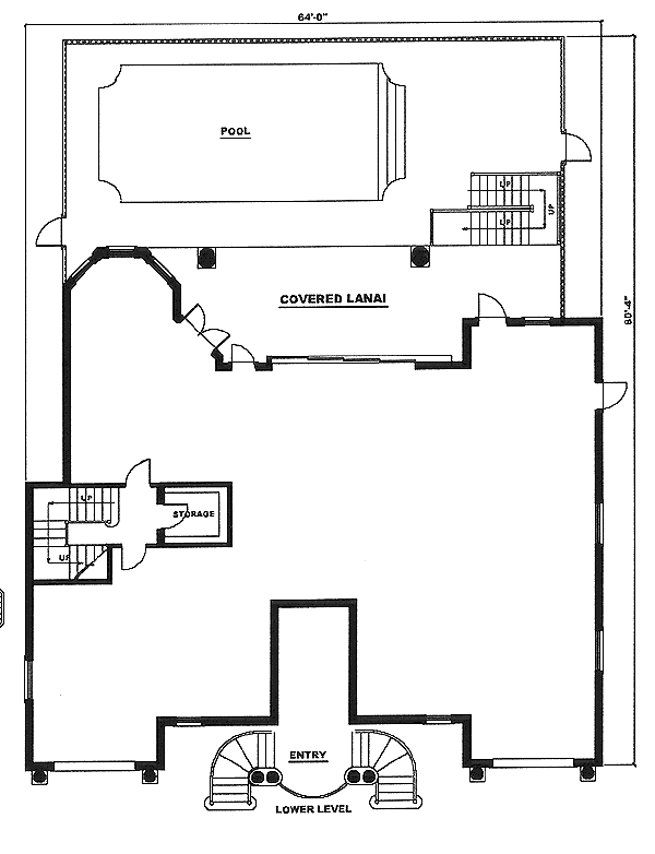 European Floor Plan - Lower Floor Plan #27-208