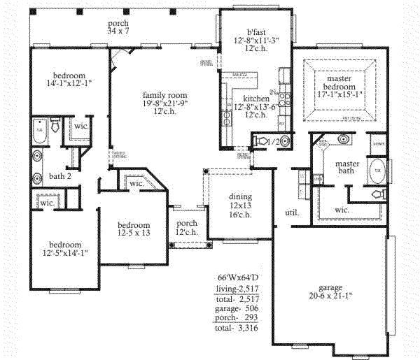 Southern Floor Plan - Main Floor Plan #69-133