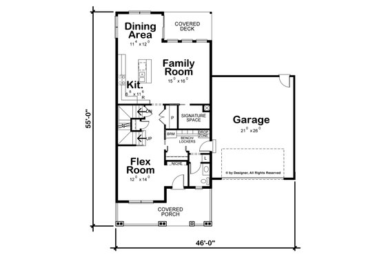 Floor Plan - Main Floor for Traditional House Plan #20-2263 - 3 bed, 2.5 bath