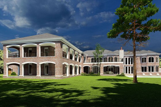 Exterior - Rear Elevation for Mediterranean House Plan #923-41 - 5 bed, 9 bath