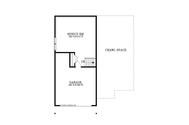 Architectural House Design - Floor Plan - Lower Floor for Craftsman House Plan #53-613 - 3 bed, 2 bath