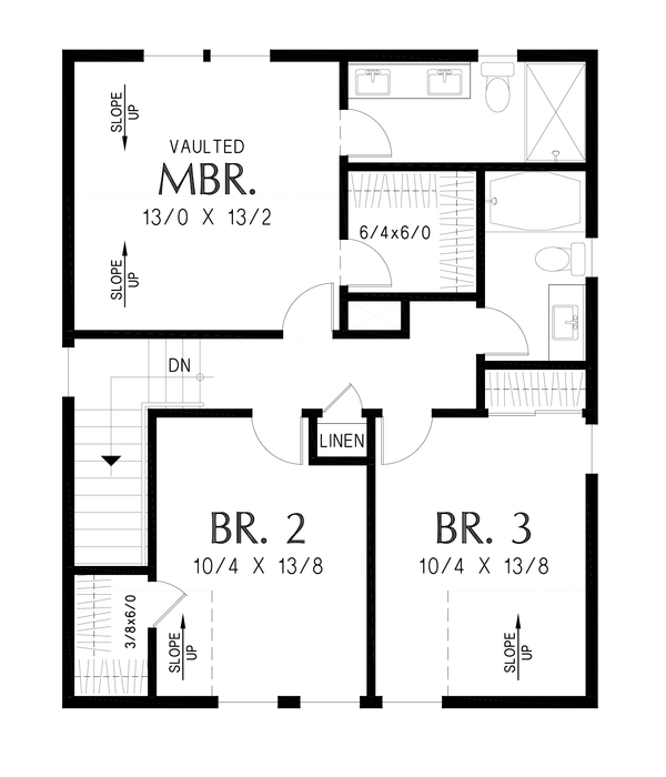 Farmhouse Floor Plan - Upper Floor Plan #48-1163