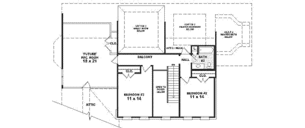 Classical Floor Plan - Upper Floor Plan #81-578