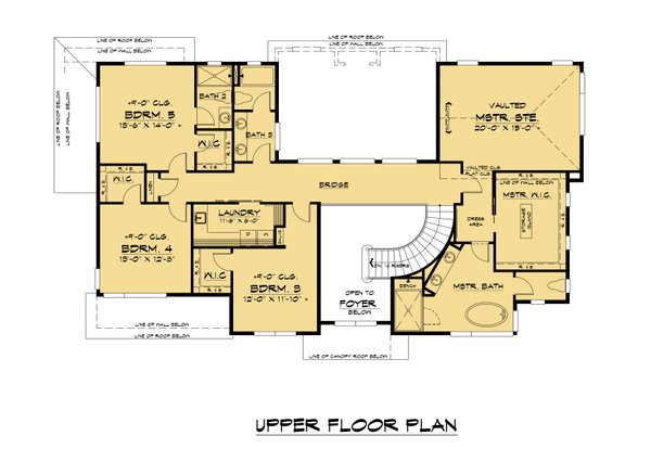 Contemporary Floor Plan - Upper Floor Plan #1066-197