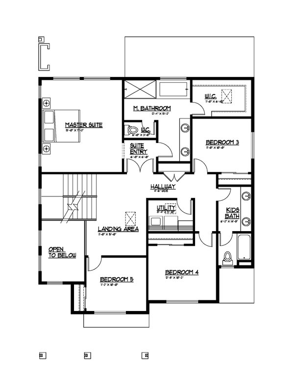 Farmhouse Floor Plan - Upper Floor Plan #569-58