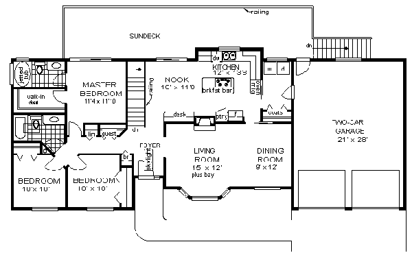 Architectural House Design - Ranch Floor Plan - Main Floor Plan #18-156