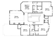 European Style House Plan - 5 Beds 3 Baths 5160 Sq/Ft Plan #411-196 