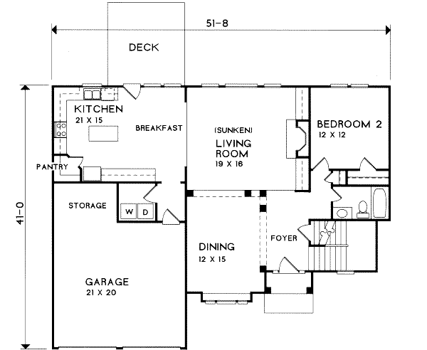 House Design - Southern Floor Plan - Main Floor Plan #129-132