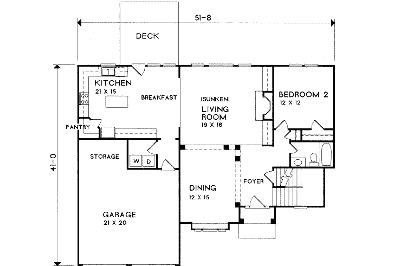 Home Plan - Floor Plan - Main Floor for Southern House Plan #129-132 - 4 bed, 4 bath