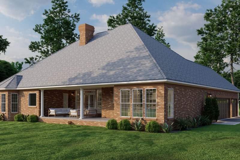 House Plan Design - Exterior - Rear Elevation for European House Plan #17-2060 - 4 bed, 3 bath