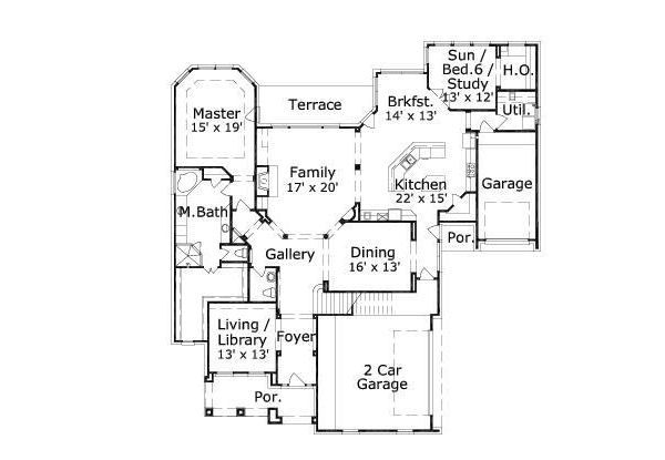 European Floor Plan - Main Floor Plan #411-208