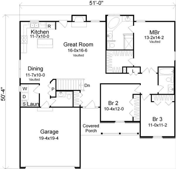 European Floor Plan - Main Floor Plan #22-525