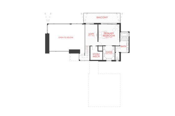 Floor Plan - Upper Floor for Modern House Plan #80-229 - 3 bed, 3.5 bath