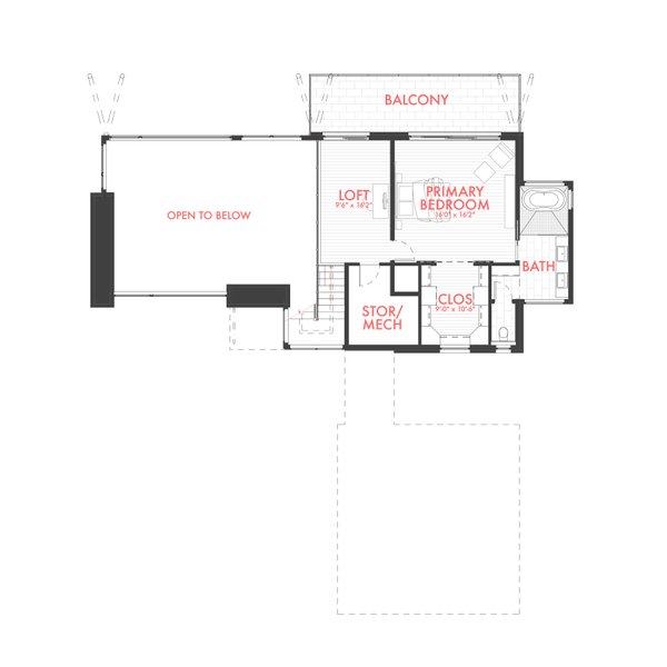 Dream House Plan - Floor Plan - Upper Floor for Modern House Plan #80-229 - 3 bed, 3.5 bath