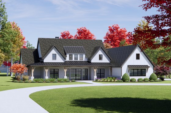 Exterior - Front Elevation 3 for Farmhouse House Plan #1096-38 - 4 bed, 3.5 bath