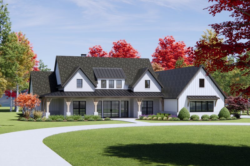 House Plan Design - Exterior - Front Elevation 3 for Farmhouse House Plan #1096-38 - 4 bed, 3.5 bath