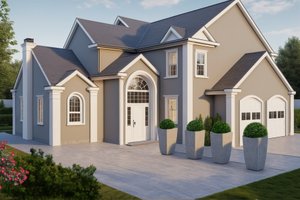 Home Plan - European Exterior - Front Elevation Plan #542-15