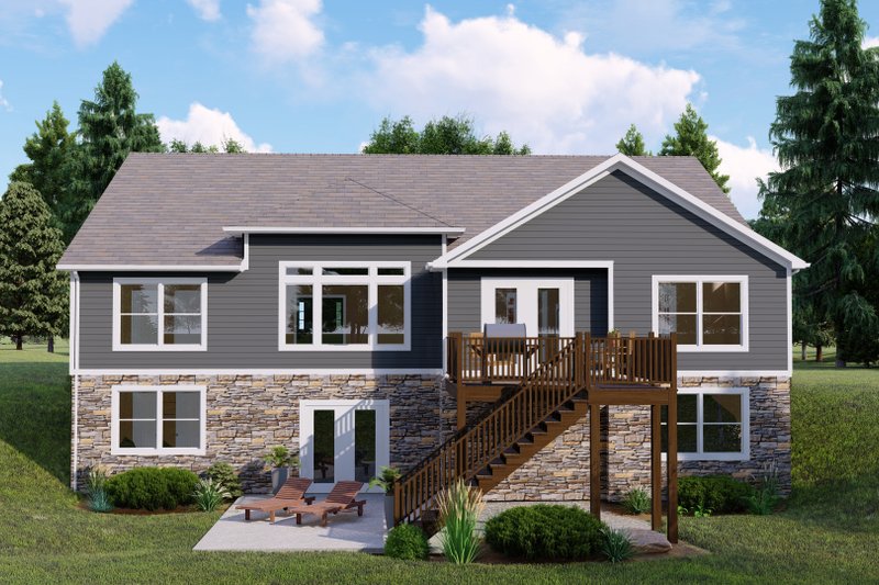 Dream House Plan - Exterior - Rear Elevation for Ranch House Plan #1064-70 - 3 bed, 2 bath
