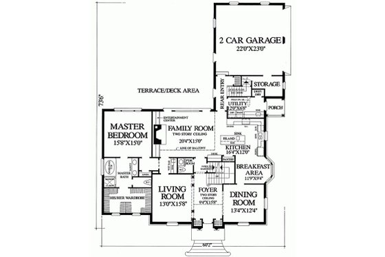 Floor Plan - Main Floor for Colonial House Plan #137-108 - 4 bed, 3 bath