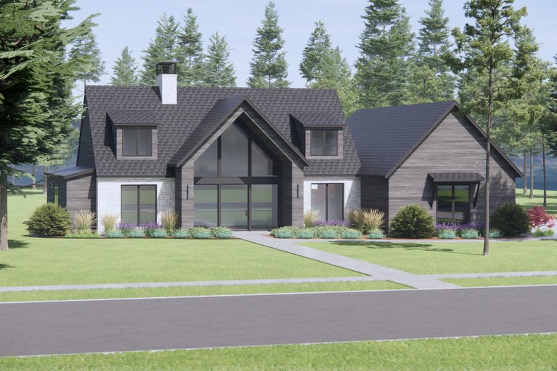 House Blueprint - Exterior - Front Elevation 5 for Modern House Plan #1096-76 - 4 bed, 2.5 bath