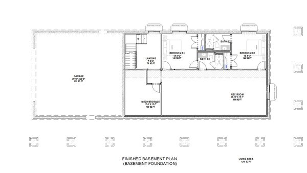 House Blueprint - Farmhouse Floor Plan - Lower Floor Plan #1069-25