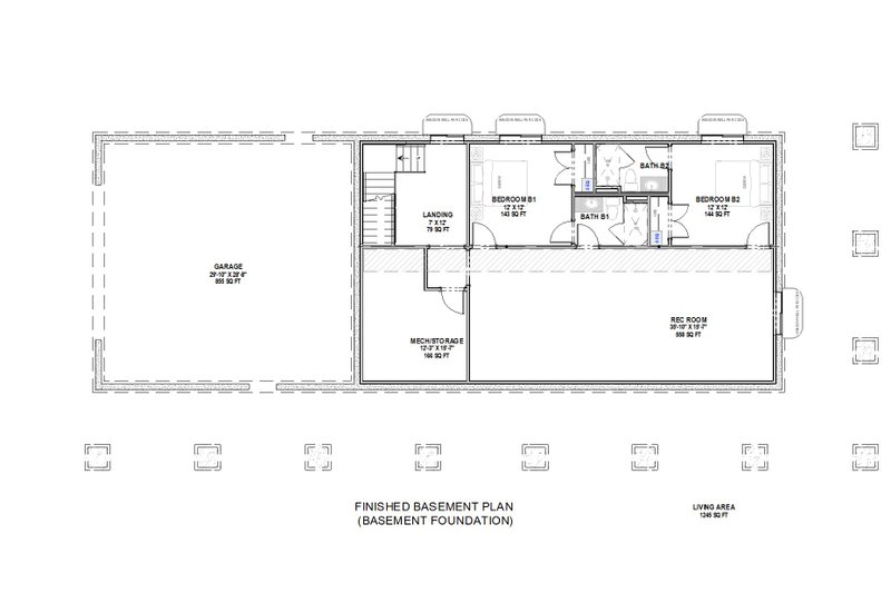 House Blueprint - Farmhouse Floor Plan - Lower Floor Plan #1069-25