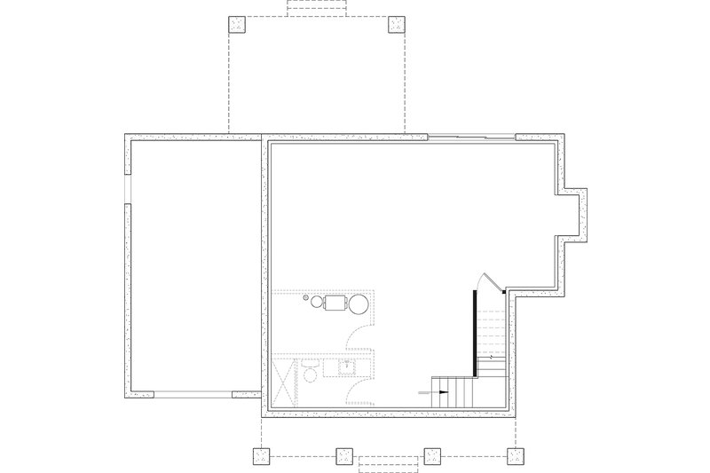 Architectural House Design - Floor Plan - Lower Floor for Farmhouse House Plan #23-2838 - 3 bed, 2.5 bath
