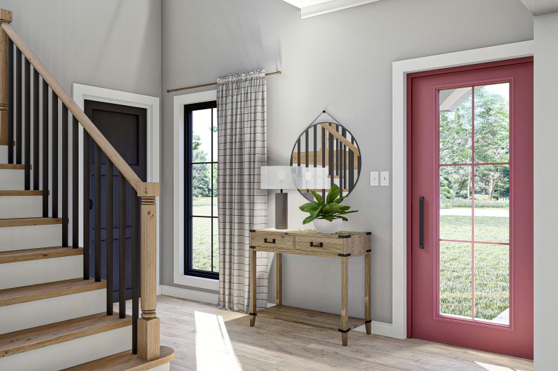 House Blueprint - Interior - Entry for Colonial House Plan #455-619 - 3 bed, 2.5 bath