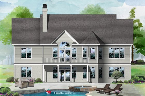 Exterior - Rear Elevation for Craftsman House Plan #929-446 - 4 bed, 3 bath