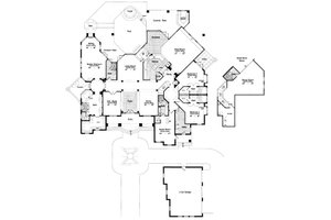 Floor Plan - Main Floor for European House Plan #417-437 - 4 bed, 6 bath