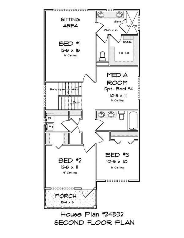 House Blueprint - Cottage Floor Plan - Upper Floor Plan #513-2325